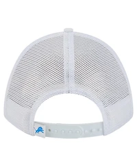 New Era Men's White Detroit Lions Nfl 9FORTY A-Frame M-Crown Adjustable Trucker Hat
