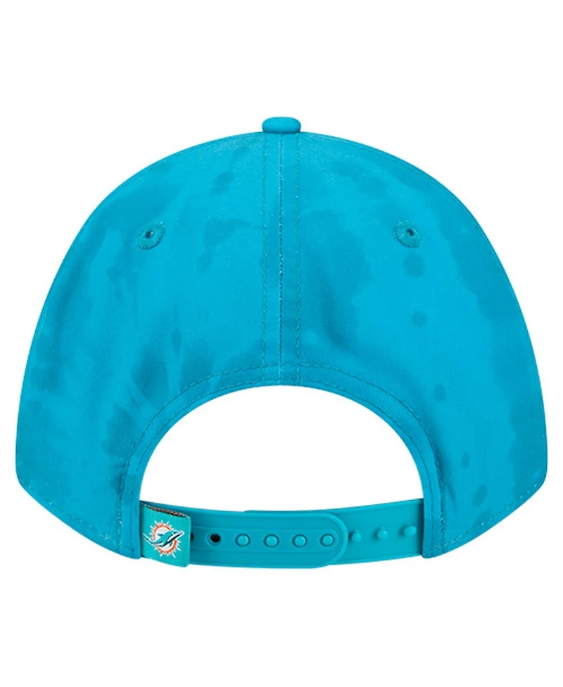 New Era Men's Aqua Miami Dolphins Tie Dye Fade 9Forty M-Crown A-Frame Adjustable Hat
