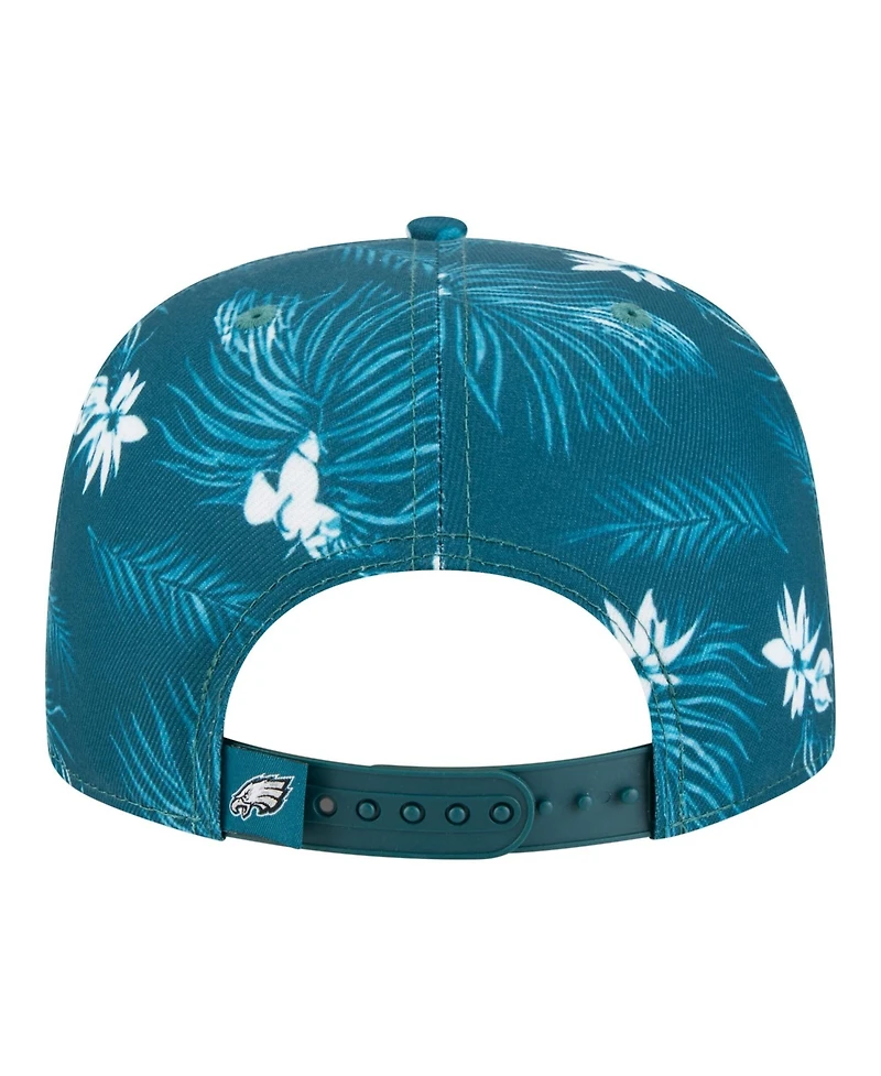 New Era Men's Midnight Green Philadelphia Eagles Palm Print A-Frame 9FIFTY Snapback Hat