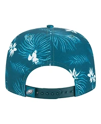 New Era Men's Midnight Green Philadelphia Eagles Palm Print A-Frame 9FIFTY Snapback Hat