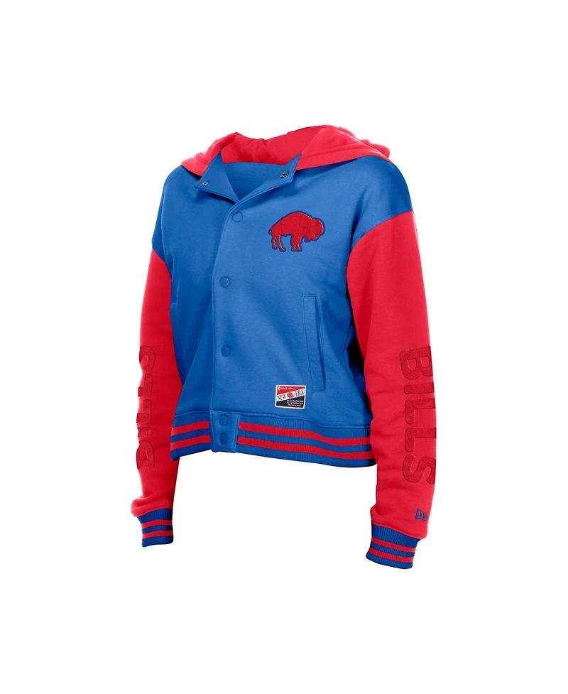 New Era Women's Buffalo Bills Throwback Hooded Full-Snap Cotton-Blend Jacket
