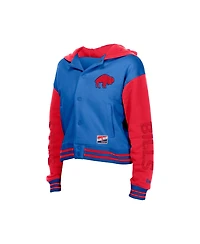 New Era Women's Buffalo Bills Throwback Hooded Full-Snap Cotton-Blend Jacket