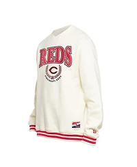 New Era Men's White Cincinnati Reds Throwback Sweatshirt