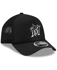 New Era Men's Miami Marlins 2026 Batting Practice Apex 9FORTY Adjustable Trucker Hat
