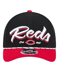 New Era Men's Black/Red Cincinnati Reds Team Loyal 9FORTY M-Crown Adjustable Hat