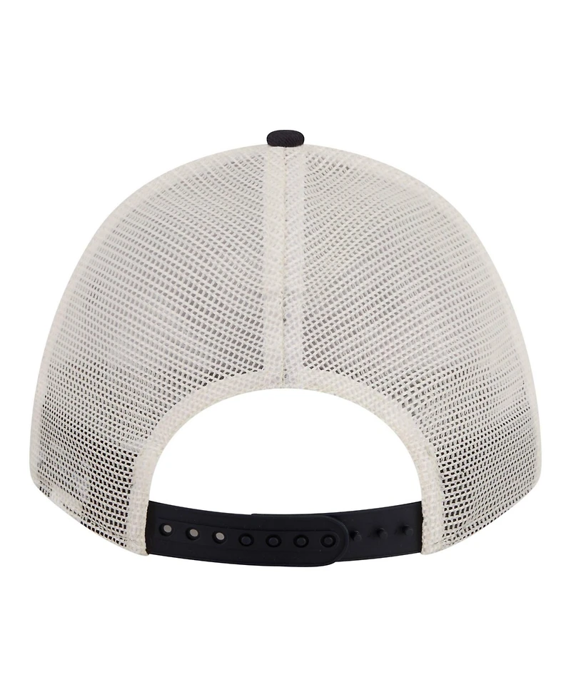 New Era Women's Light Beige/Navy Atlanta Braves Retro 9FORTY M-Crown A-Frame Trucker Adjustable Hat