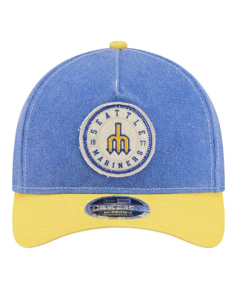 New Era Men's Royal/Gold Seattle Mariners Felt M-Crown 9FORTY Adjustable Hat