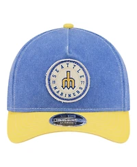 New Era Men's Royal/Gold Seattle Mariners Felt M-Crown 9FORTY Adjustable Hat