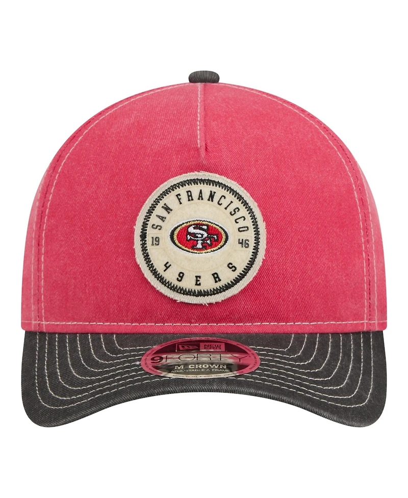 New Era Men's Scarlet/Black San Francisco 49ers 9FORTY Felt A-Frame Adjustable Hat