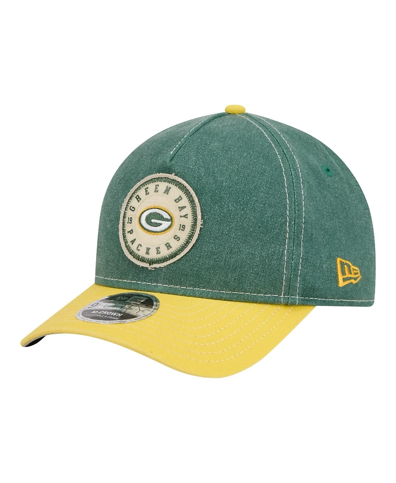 New Era Men's Green/Gold Green Bay Packers 9FORTY Felt A-Frame Adjustable Hat