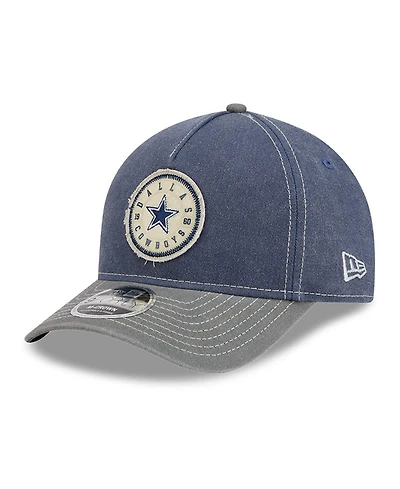 New Era Men's Navy/Gray Dallas Cowboys 9FORTY Felt A-Frame Adjustable Hat