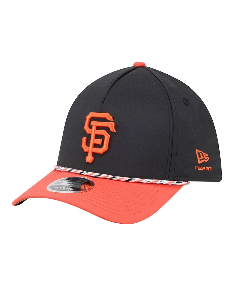 New Era Men's Black/Orange San Francisco Giants Rope M-Crown A-Frame 39THIRTY Flex Hat