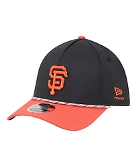 New Era Men's Black/Orange San Francisco Giants Rope M-Crown A-Frame 39THIRTY Flex Hat