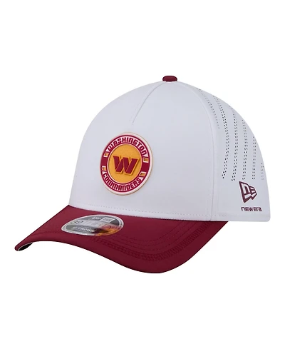 New Era Men's Gray/Burgundy Washington Commanders Patch 39THIRTY A-Frame M-Crown Perforated Flex Hat