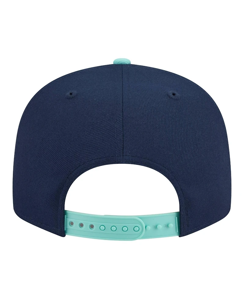 New Era Men's Navy/Turquoise Texas Rangers Two-Tone Color Pack 9FIFTY Snapback Hat