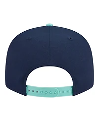 New Era Men's Navy/Turquoise Texas Rangers Two-Tone Color Pack 9FIFTY Snapback Hat