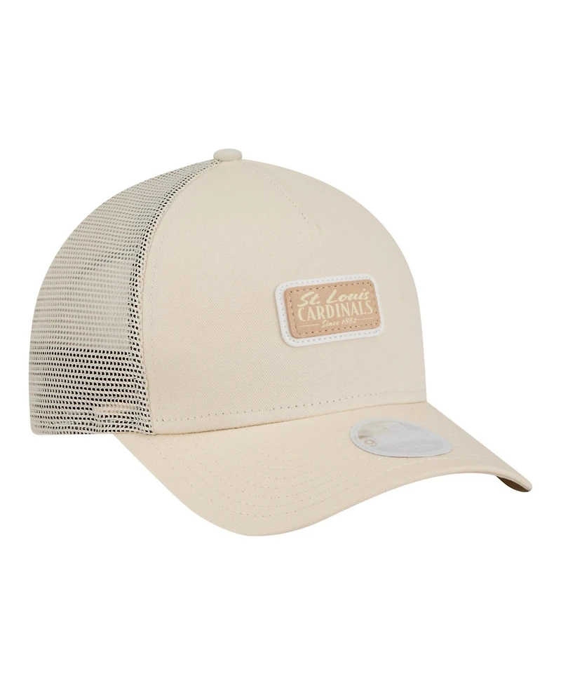 New Era Women's Light Beige St. Louis Cardinals Tonal Patch 9FORTY M-Crown A-Frame Trucker Adjustable Hat