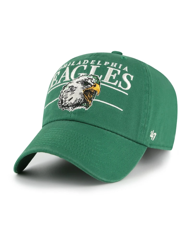 '47 Brand Men's Kelly Green Philadelphia Eagles Throwback Graphic Clean Up Adjustable Hat