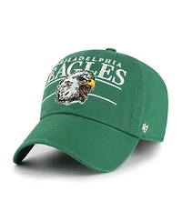 '47 Brand Men's Kelly Green Philadelphia Eagles Throwback Graphic Clean Up Adjustable Hat