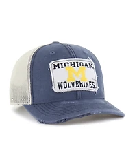 '47 Brand Men's and Women's Navy Michigan Wolverines Egremont Well-Worn Adjustable Trucker Hat