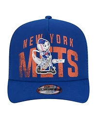 New Era Big Boys and Girls Royal New York Mets Logo Fade A-Frame 9FIFTY Snapback Hat
