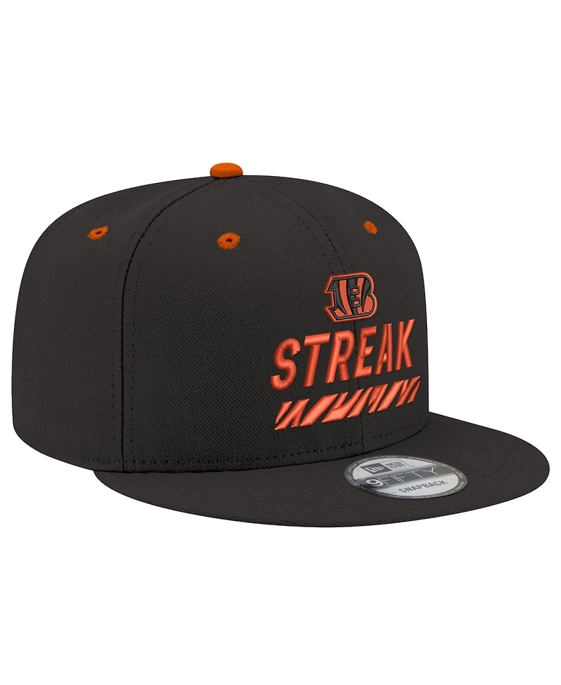 New Era Men's Black Cincinnati Bengals Streak Season Ticket Member 9FIFTY Snapback Hat