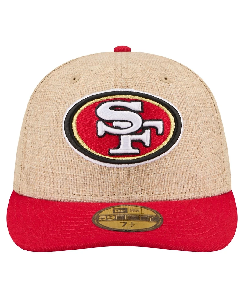 New Era Men's Natural/Scarlet San Francisco 49ers Pre-Curved Twine 59FIFTY Fitted Hat