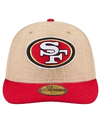 New Era Men's Natural/Scarlet San Francisco 49ers Pre-Curved Twine 59FIFTY Fitted Hat