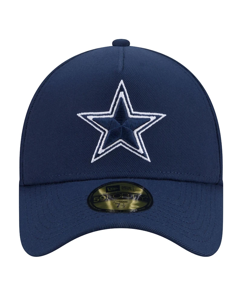 New Era Men's Navy Dallas Cowboys A-Frame 59FORTY Fitted Hat