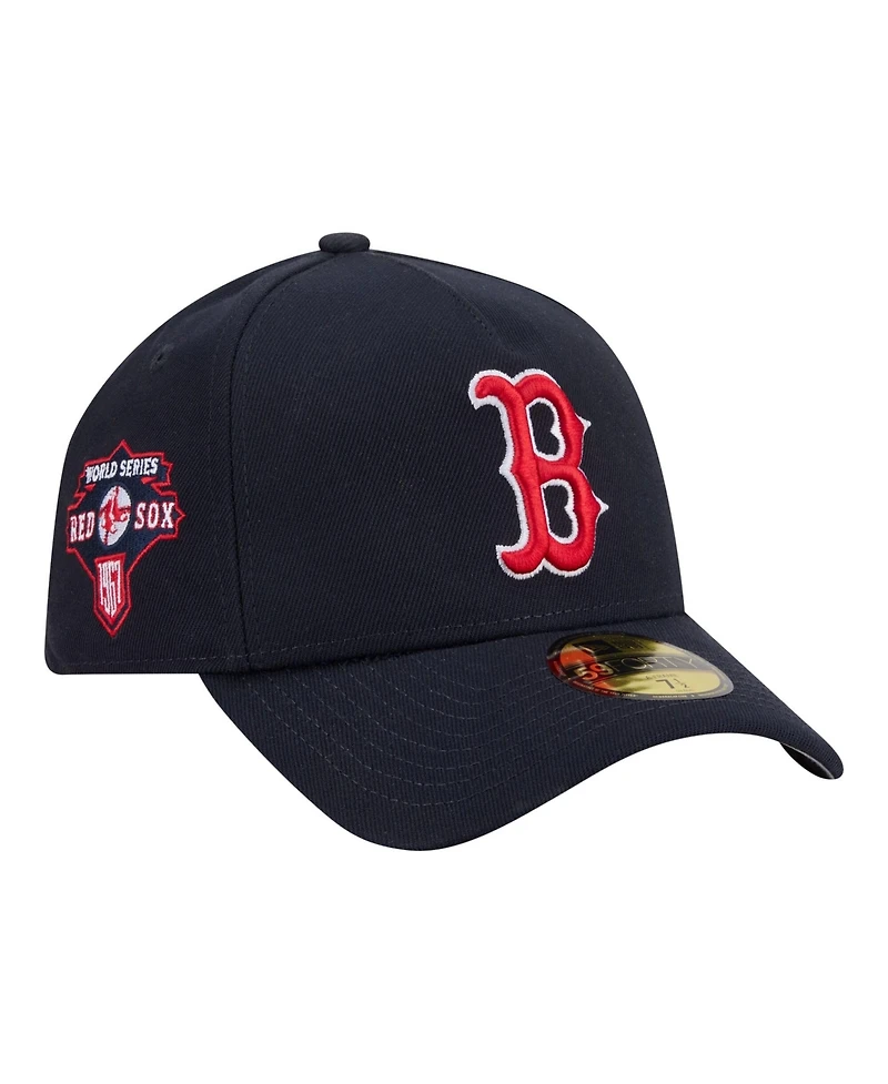 New Era Men's Navy Boston Red Sox A-Frame 59FORTY Fitted Hat