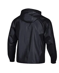 Champion Men's Black New Orleans Saints Packable Hooded Windbreaker Half-Zip Jacket