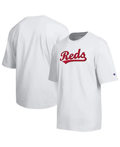 Champion Men's White Cincinnati Reds All Star Arched Chenille Wordmark T-Shirt