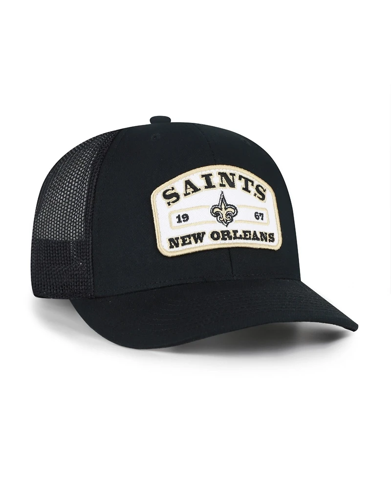47 Brand Men's Black New Orleans Saints Roadway Adjustable Trucker Hat