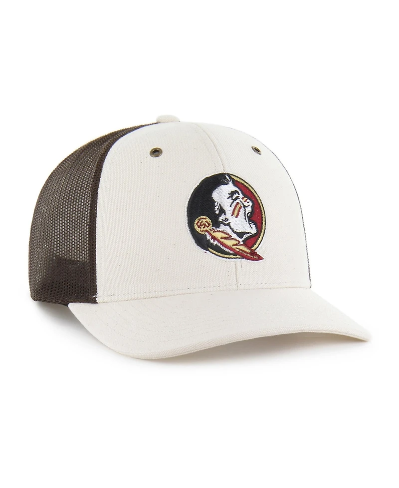 Carhartt x '47 Brand Men's Natural/Brown Florida State Seminoles Undyed Trucker Adjustable Hat
