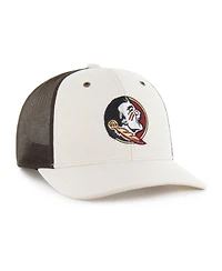Carhartt x '47 Brand Men's Natural/Brown Florida State Seminoles Undyed Trucker Adjustable Hat