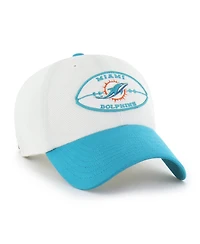 47 Brand Men's Cream/Aqua Miami Dolphins Pique Patch Clean Up Adjustable Hat