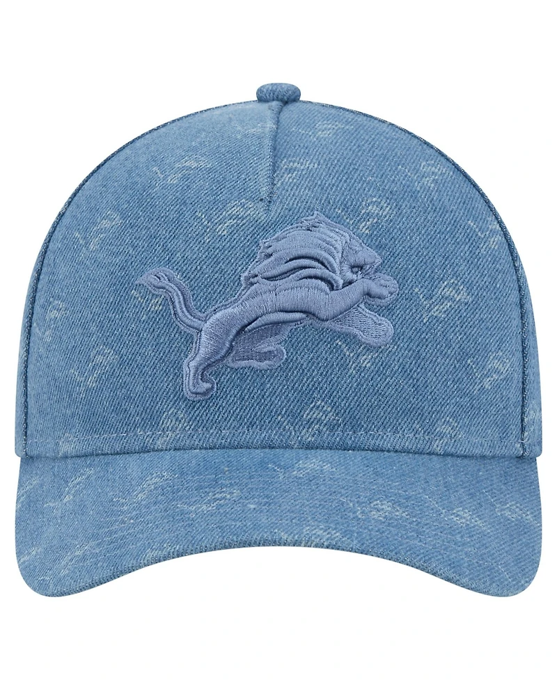 New Era Women's Denim Detroit Lions A-Frame 9FORTY Adjustable Hat