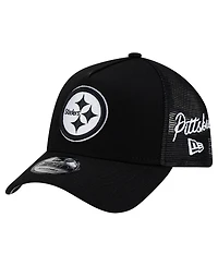 New Era Men's Black Pittsburgh Steelers City Script 9FORTY A-Frame Adjustable Hat