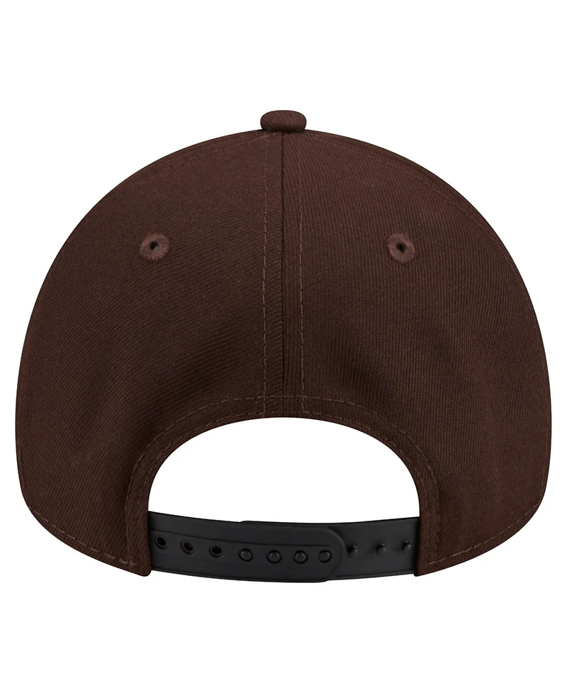 New Era Men's Dark Brown Cincinnati Bengals Burnt Wood A-Frame 9FORTY Adjustable Hat