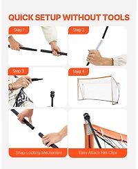 Sugift Portable Soccer Goal Net for Adults Kids Backyard Practice Steel Fiberglass with Carry Bag