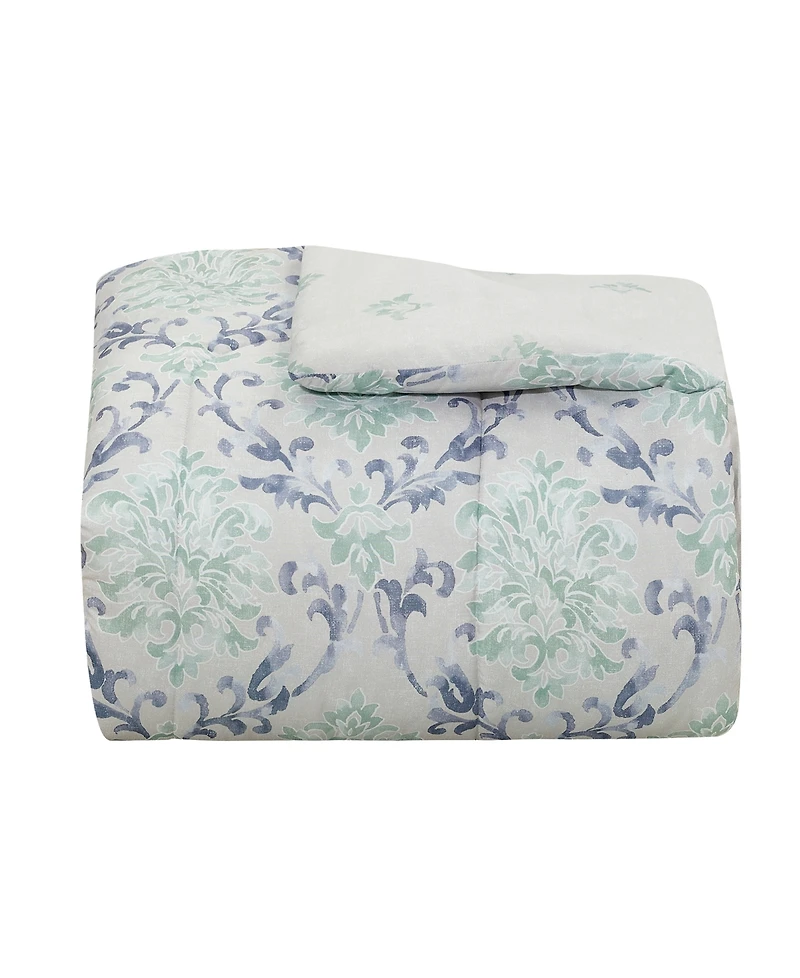 Macy's Painterly Damask Reversible Microfiber 3-piece Comforter Set