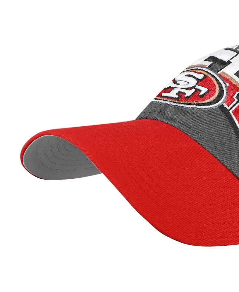 47 Brand Men's Charcoal San Francisco 49ers Split Block Mvp Adjustable Hat