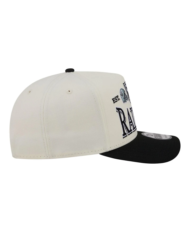 New Era Men's Cream/Black Las Vegas Raiders A-Frame 9FIFTY Snapback Hat