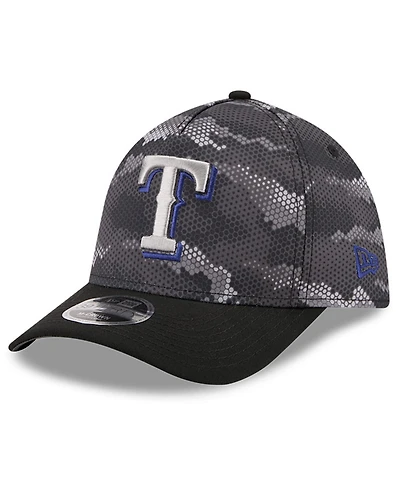 New Era Men's Black Texas Rangers Camo 39THIRTY A-Frame Flex Hat