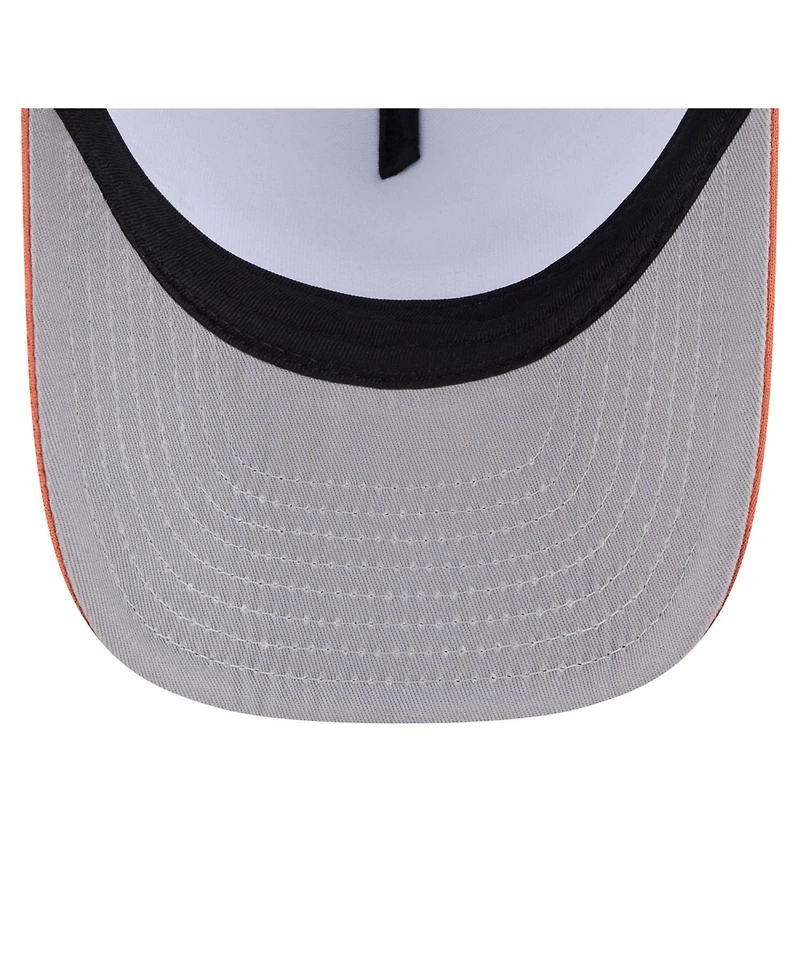New Era Men's White/Orange Houston Astros Foodie A-Frame 9FIFTY Trucker Snapback Hat