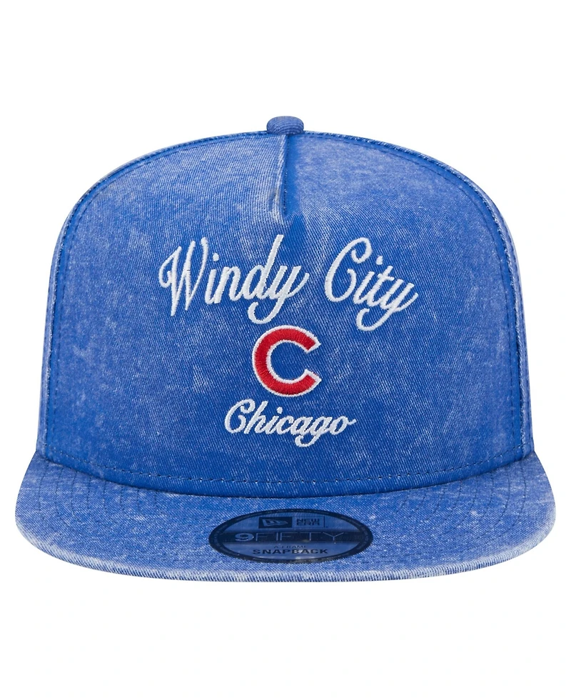 New Era Men's Royal Chicago Cubs City Slogan A-Frame 9FIFTY Snapback Hat