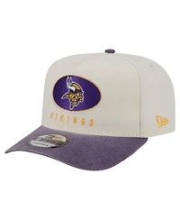 New Era Men's Cream/Purple Minnesota Vikings Washed A-Frame 9FIFTY Snapback Hat