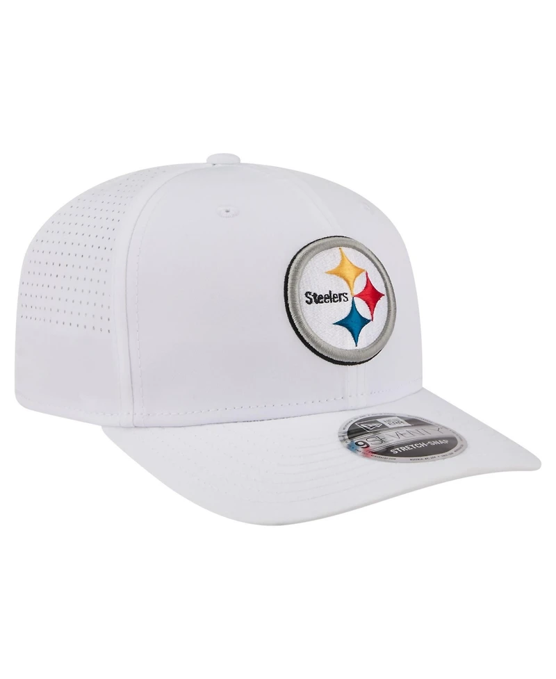 New Era Men's White Pittsburgh Steelers Name Plate 9SEVENTY Adjustable Hat