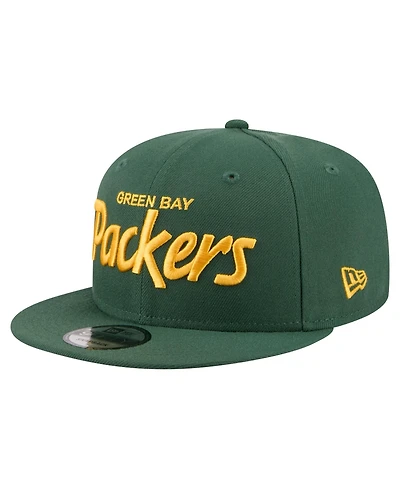 New Era Men's Green Bay Packers Core Team Script 9FIFTY Snapback Hat