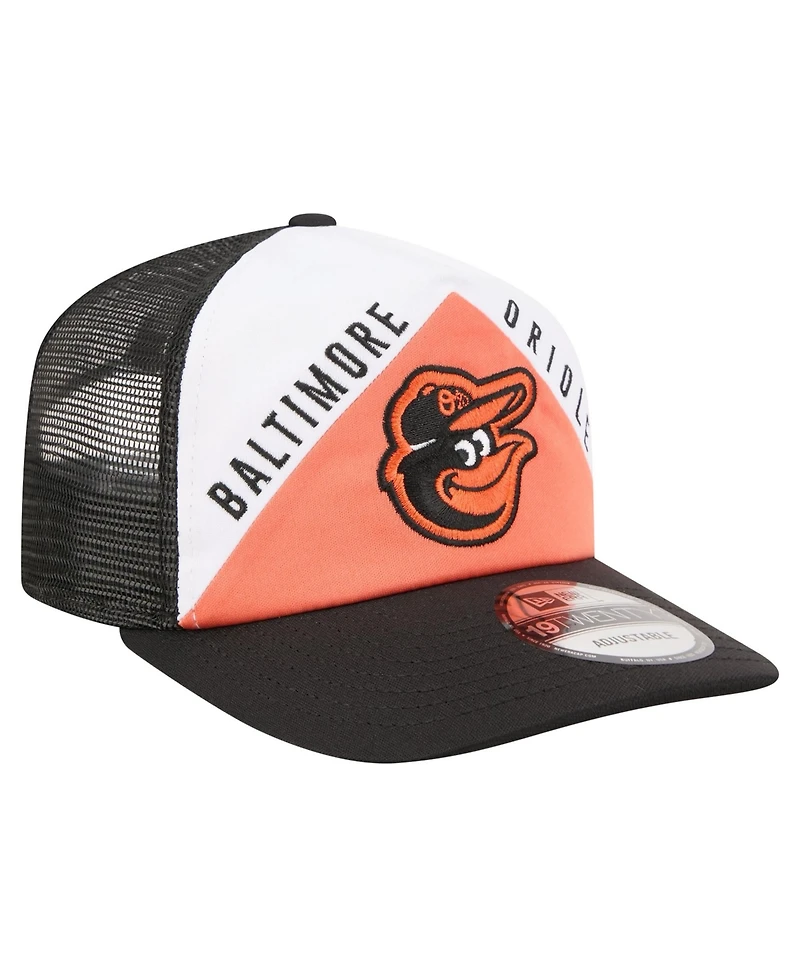 New Era Men's White/Black Baltimore Orioles Retro Cut 19TWENTY Adjustable Trucker Hat